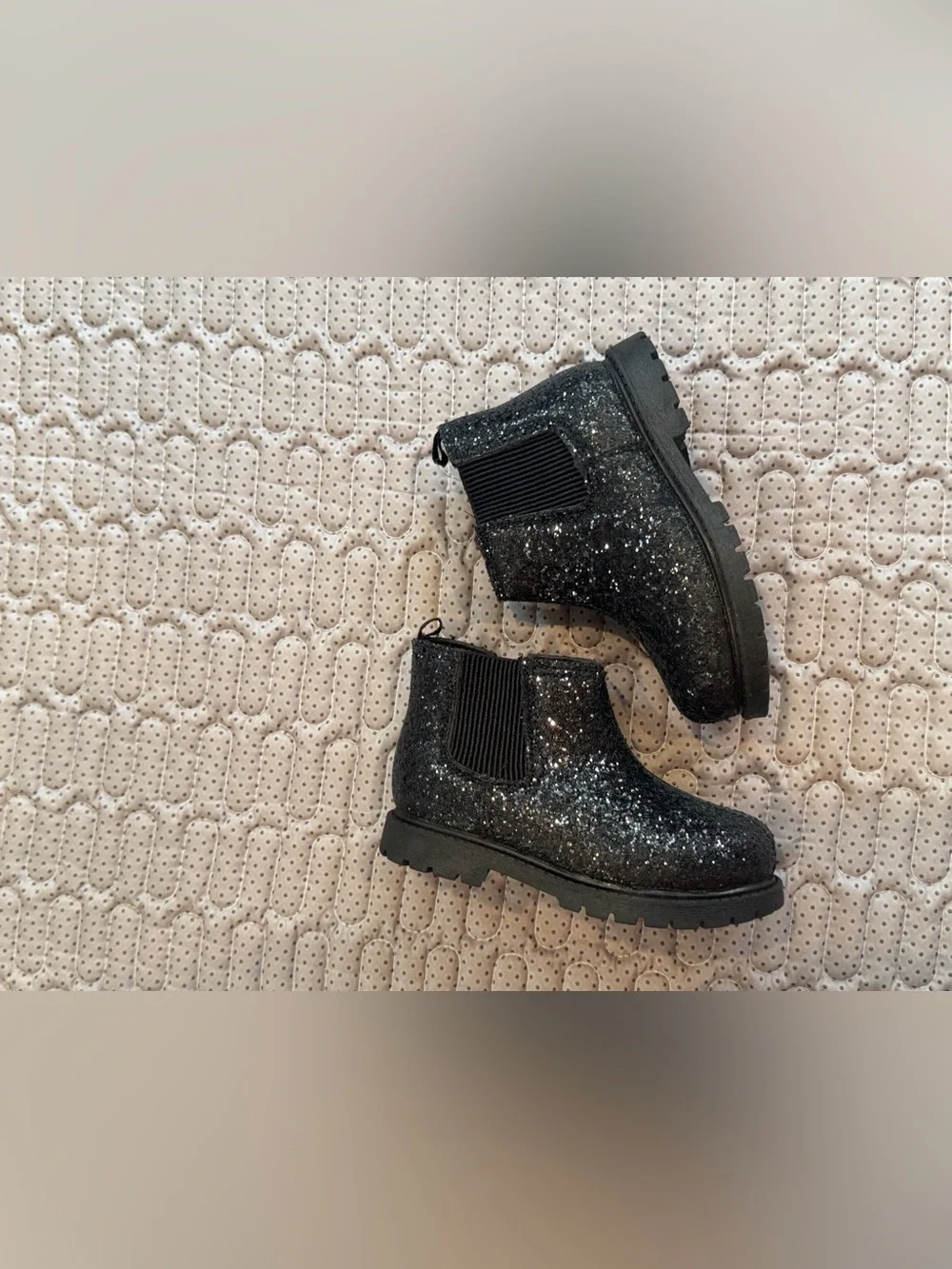 Carter's Black Sequin Ankle Boots for Kids